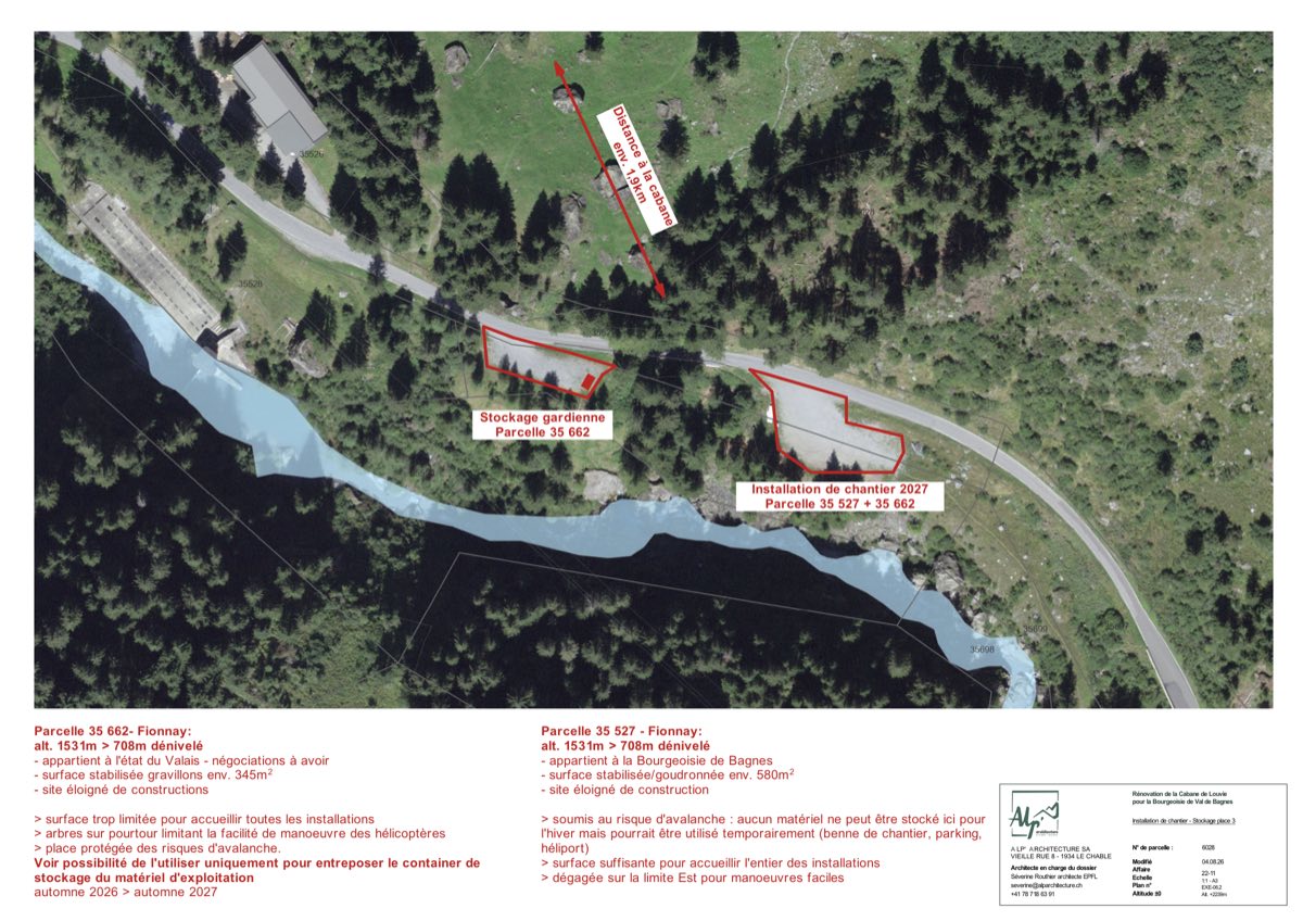 Plan du point de rendez-vous à Fionnay